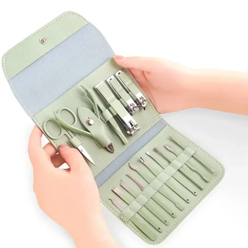 Nagelknipser-Set, Matcha-Grün, 16-teilig, Beauty Nail Art Tool Clipper, Nageltrimmer, Pediküre, Messer, Nagelknipser-Set