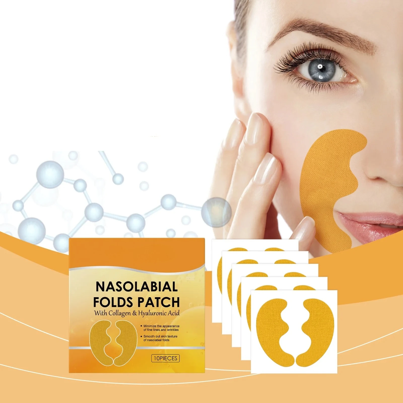 

Wrinkle Removing Patch Hyaluronic Acid Nasal Lip Lifting Mask Firming forehead fine lines gel collagen facial mask