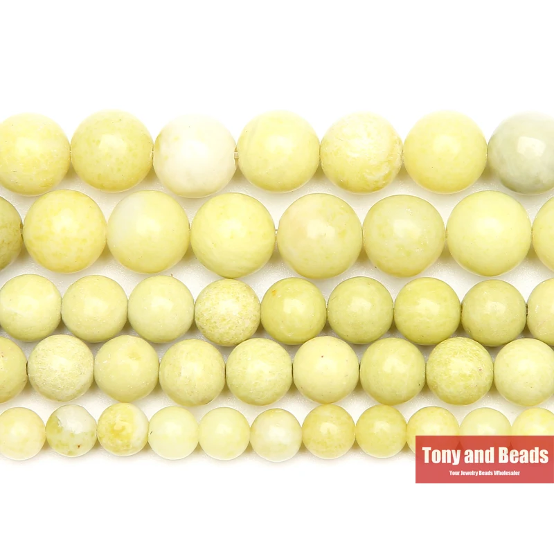 Natural Stone Lemon Jasper Loose Beads 4 6 8 10 12MM Pick Size for Jewelry Making No.JD15