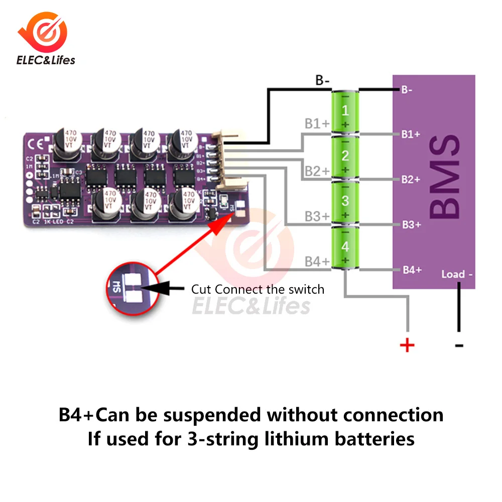 3-4S 5-6S LiFePo4 Fosforan litowo-żelazny trójskładnikowy akumulator litowy Pojemnościowy aktywny korektor równoważący transfer energii