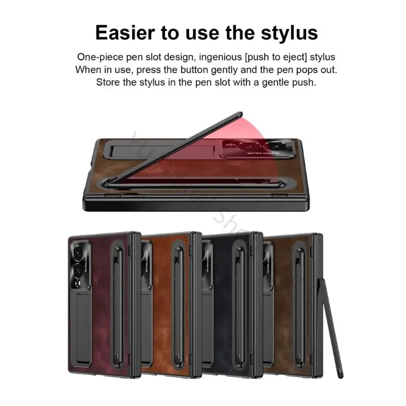 96BA Foldable Phone Cover for Z Fold8 with Dedicated Rear Camera Opening, Pen Storage Slot and Folding-Joint Cover