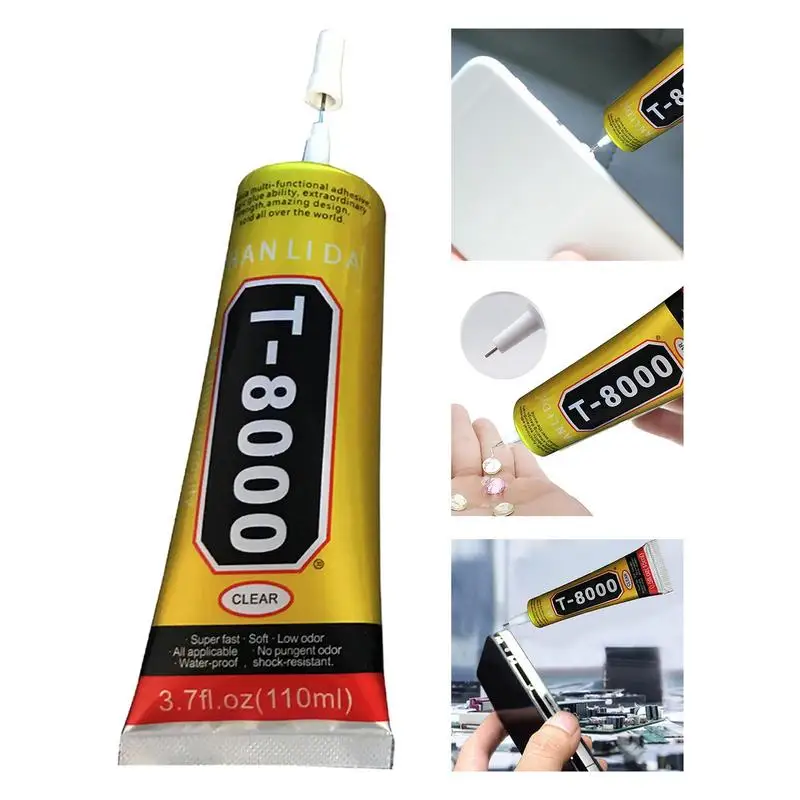 T-8000 Super Glue Cell Phone Repair Electronic Fabric Glue Extra Strong Rhinestones Crafts DIY Multi-Function Clear Jewelry Glue