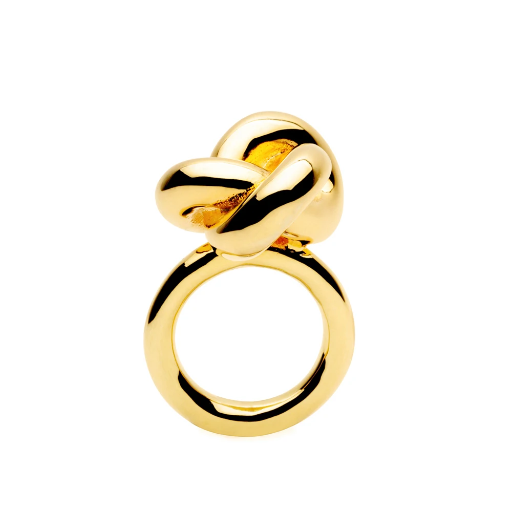 IVOG Light Luxury Knotting Ring For Women Gold Color Brass Rings Fashion Jewelry New Product