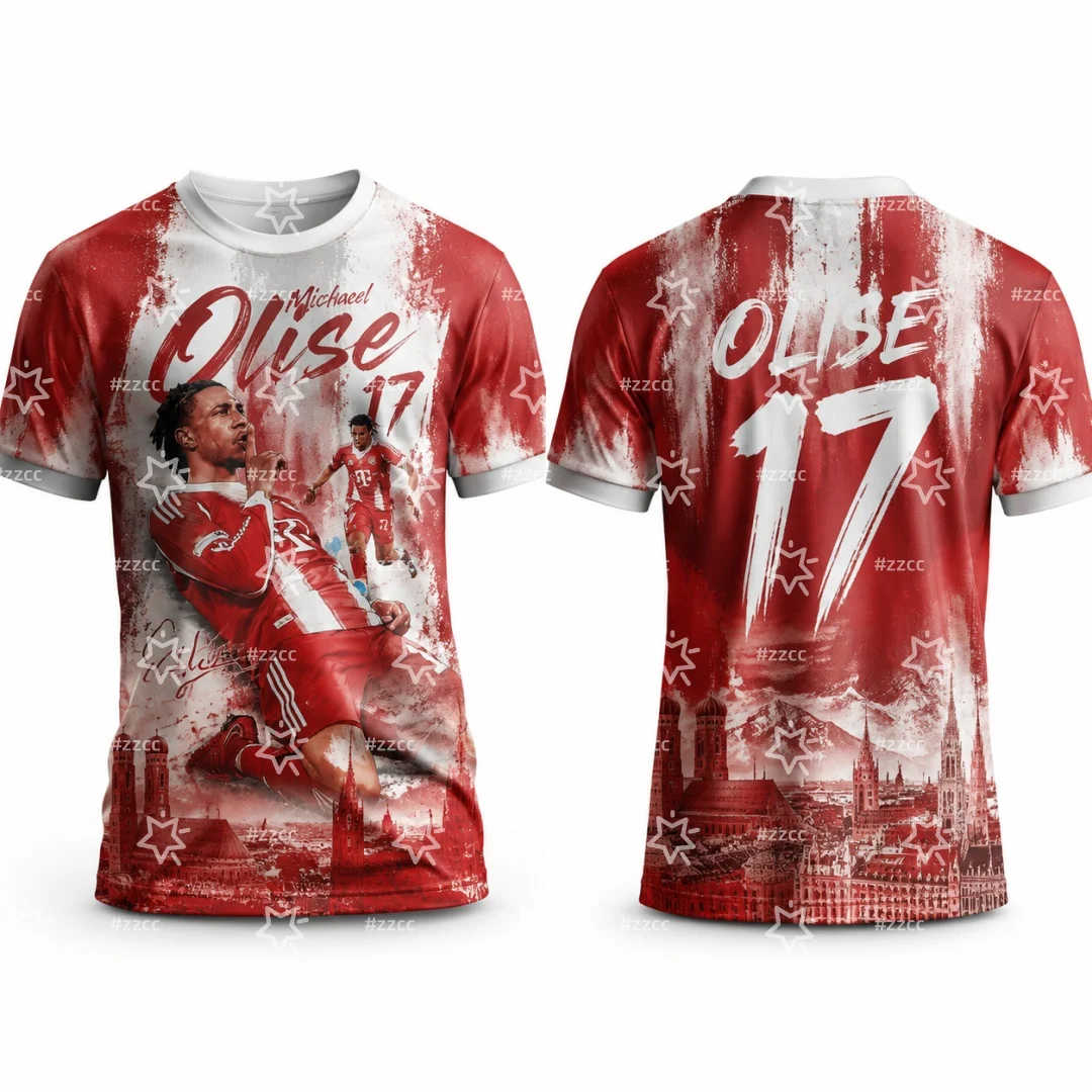 2026 Michael Olise Fan Gedenkausgabe Nr. 17 Fußballtrikot Sommer-Sportbekleidung Herren T-Shirt Kinderbekleidung Damen-Shirt ﻿ ﻿ – Detail 3