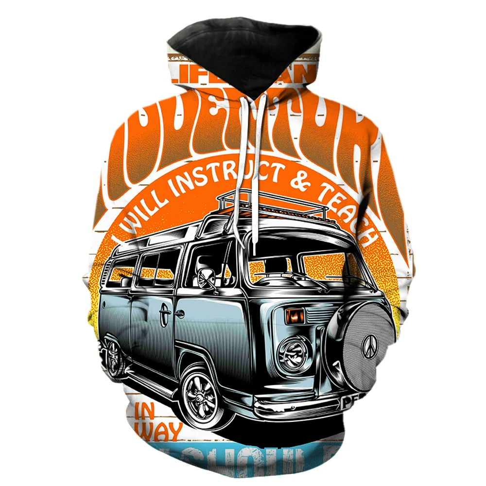 

Vintage Cartoon Car Men's Hoodies Tops Fashion 2022 Hot Sale Sweatshirts Hip Hop Funny 3D Print Cool With Hood Jackets Teens