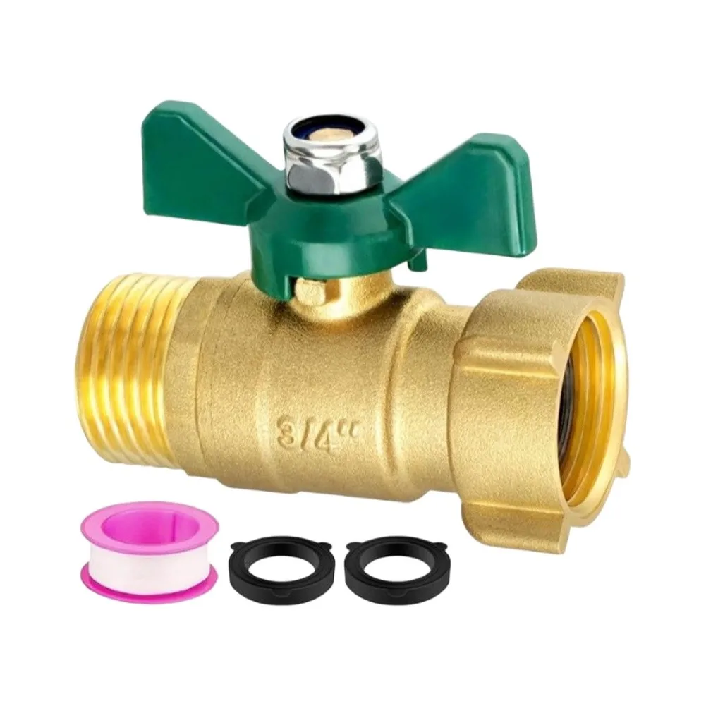 Brass Shut Off Valve for Garden Hoses with 3/4 Inch Standard Thread and 0.6 Inch Internal Passage for Efficient Flow