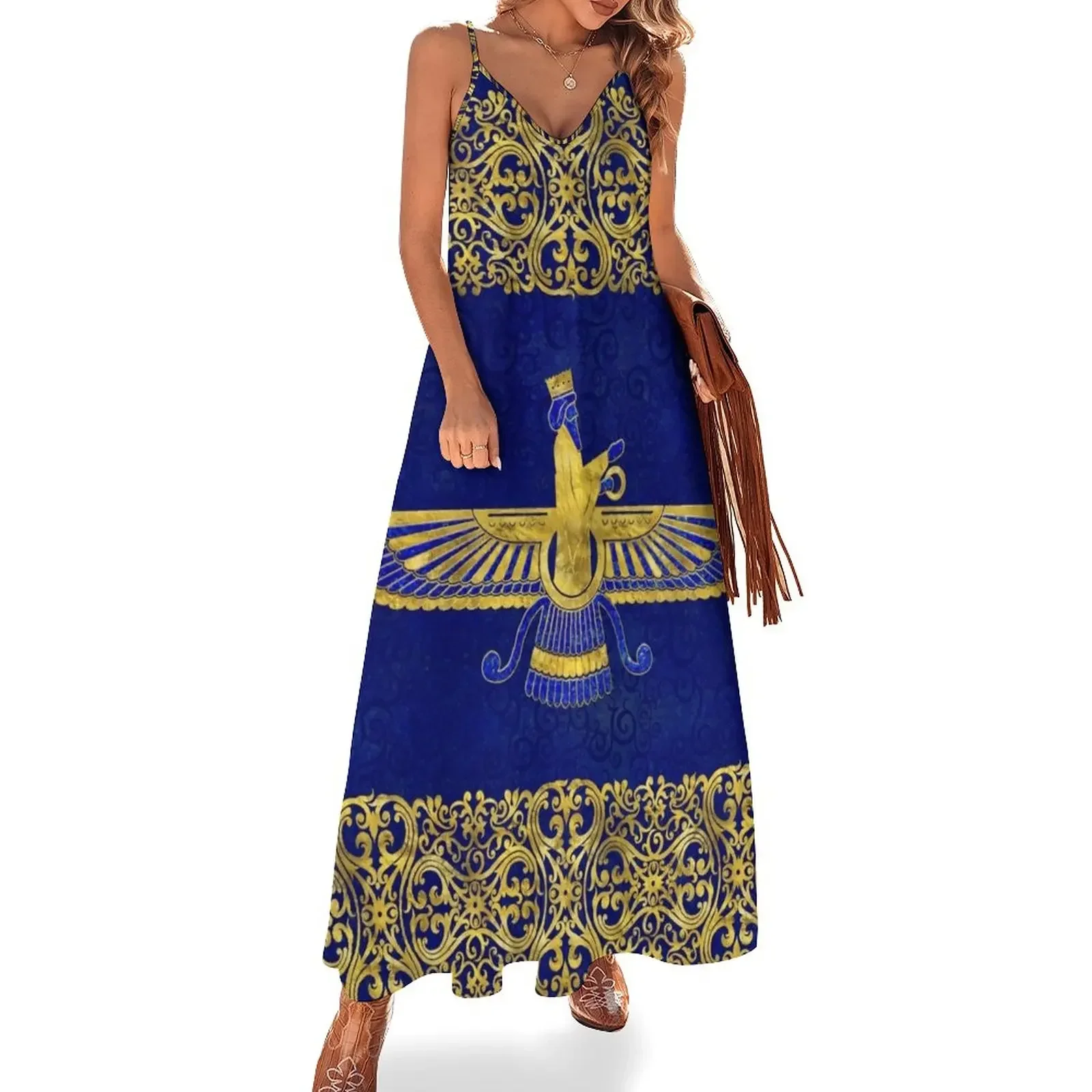 

Farohar - faravahar -Fravashi Sleeveless Dress women's evening dress 2024 chic and elegant woman dress