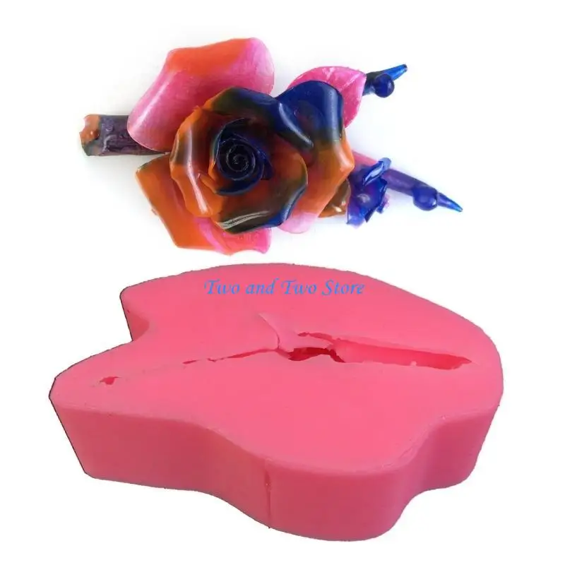 

HX6F Rose Flower Resin Mold for DIY Scented Holder Epoxy Resin Casting Molds