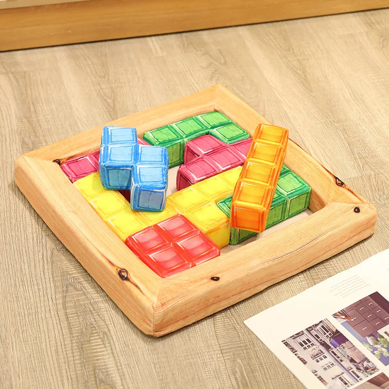 Cereative Puzzle Cushion, Toys Education, Assembly Of Plush Tetris Blocks Pillows, Home Decor Building Blocks Cushion 40cm