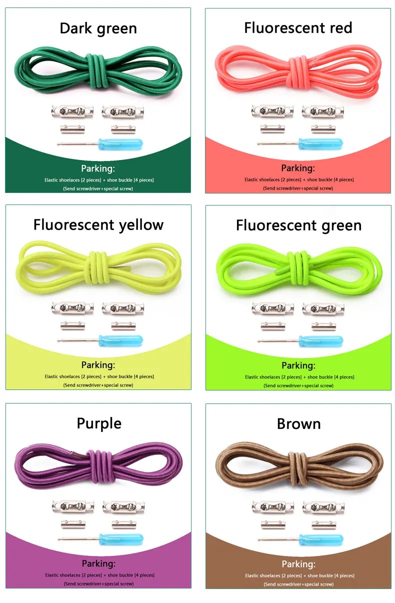1 Pair No Tie Shoelaces For Sneakers Elastic Shoelace Metal Spring Lock Man And Woman Shoe Accessories Lazy Shoe Laces 100cm