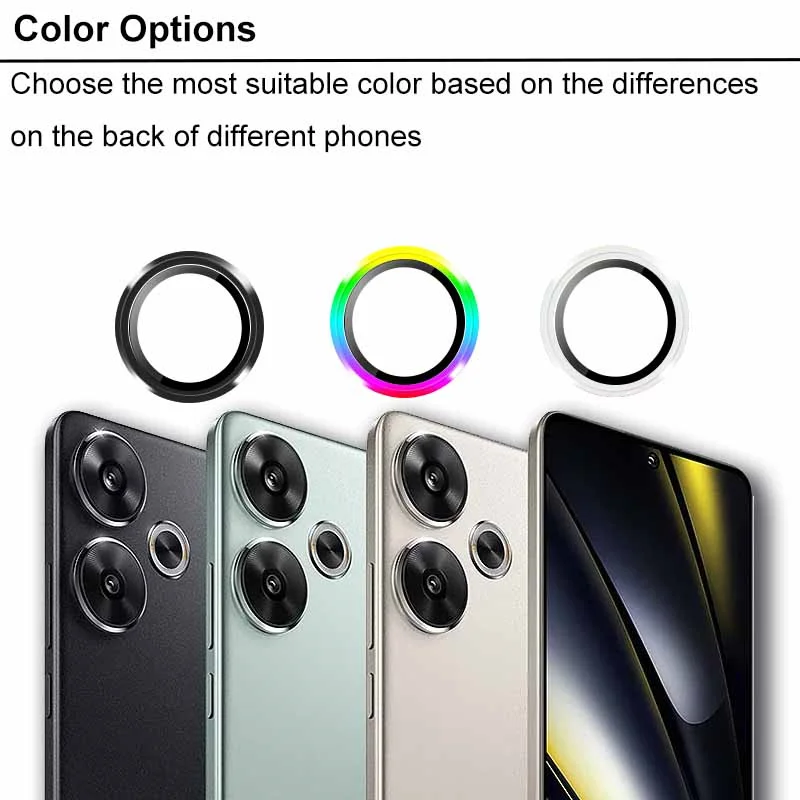 Back Metal Ring Camera Glass For Xiaomi Poco F6 Pro Camera Lens Protective Glass Little PocoF6 Pro PocoF6pro Lens Protector Case