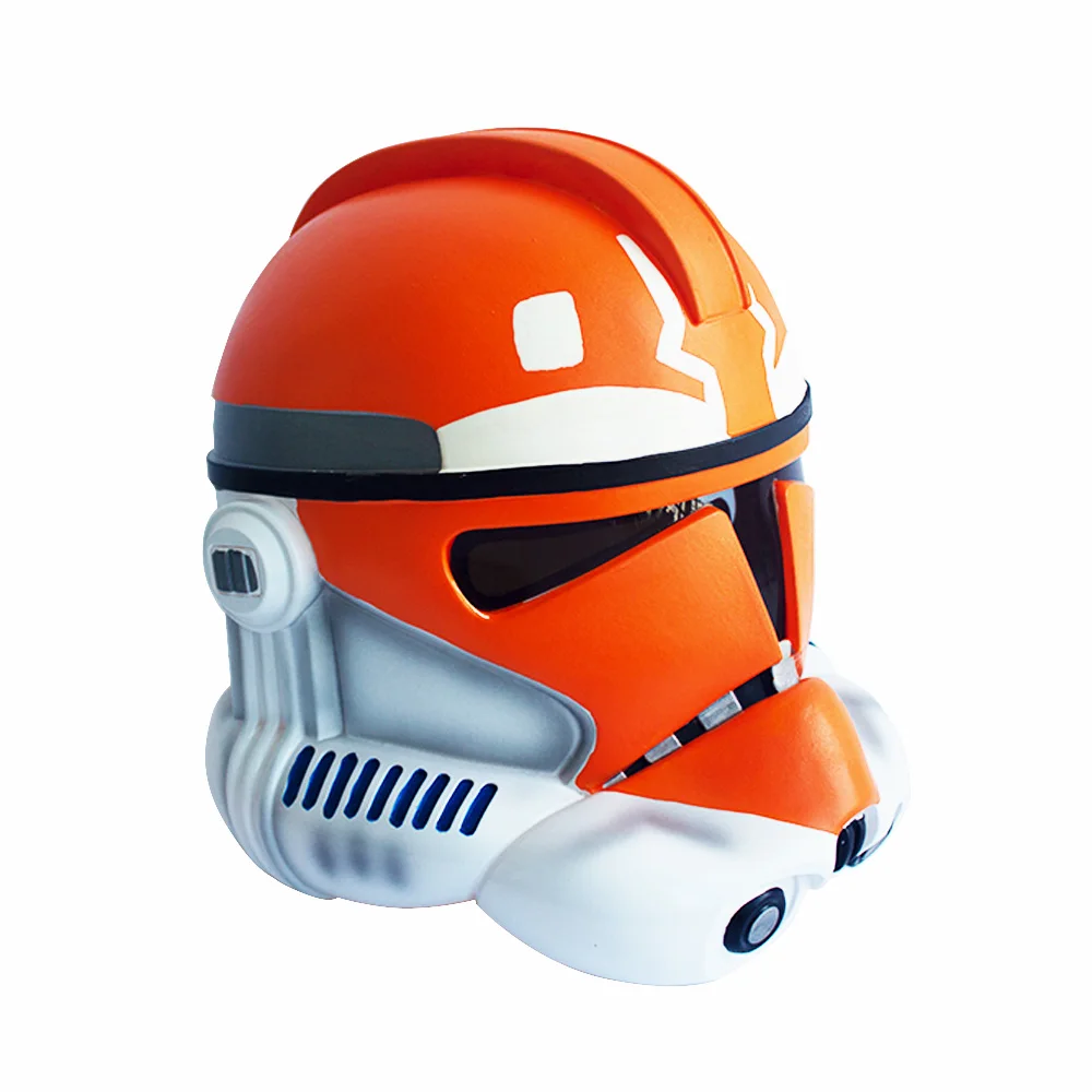 Star SW Klon-Soldaten-Helm Orange-Blau Markiert Tragbare Harzmaske für Halloween Comic Con Rollenspiel Sammlung Ausstellung