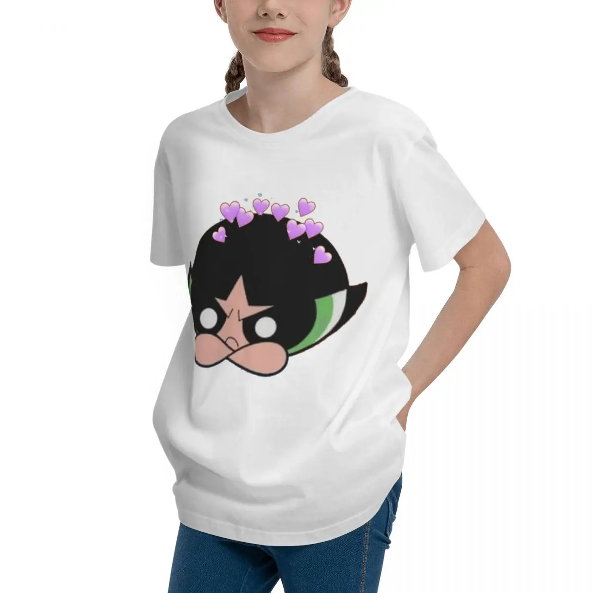 Teeanger Basic Short Sleeve T-Shirt Buttercup Mad White For Sale SexyTop quality Tshirt premium Geeky Teeanger