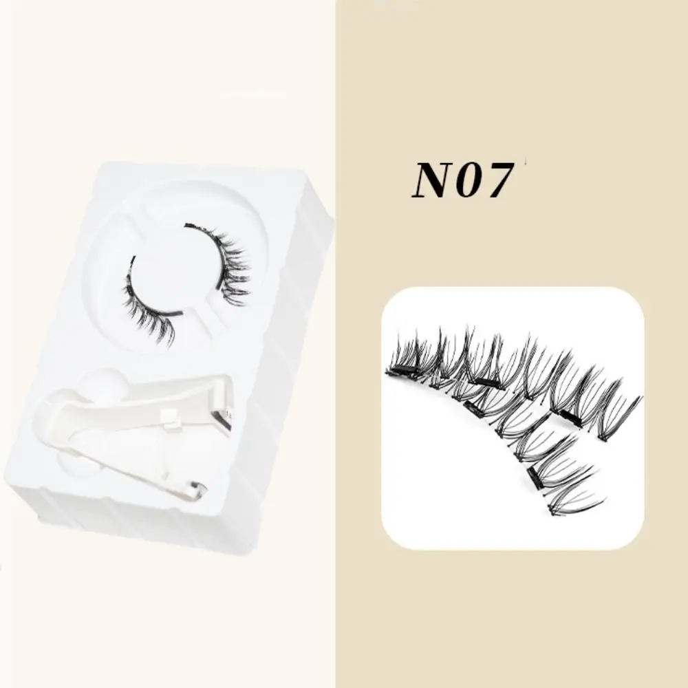 Glue Free Magnetic False Eyelashes DIY 3D Extension Magnetic Eyelashes with Clip Makeup Reusable False Eyelash Clusters Female