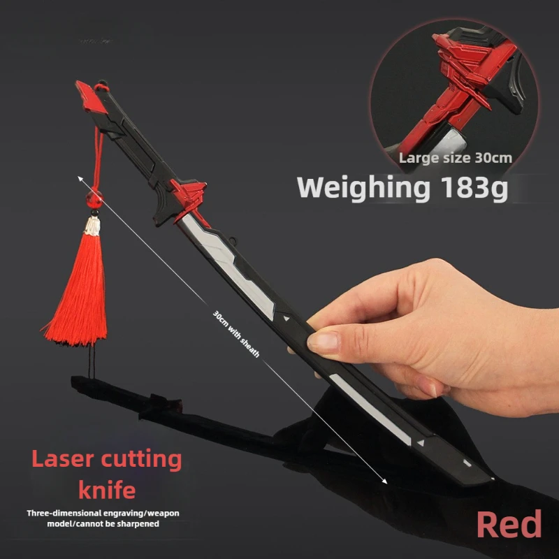 30cm/11.8in valorant jogo periféricos faca de corte de rádio cosplay espada katana faca arma modelo prop desktop ornamento menino brinquedo