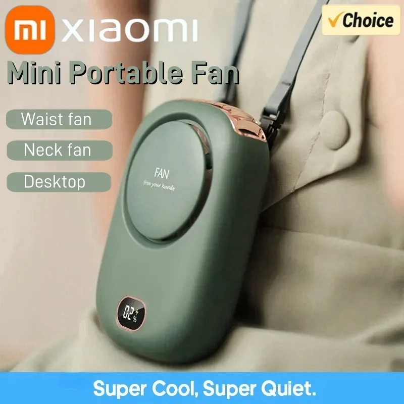 Xiaomi Portable Hanging Neck Fan Mini Cooling Waist Fans Bladeless USB Rechargeable Sports Cooler Fan For Outdoor Sports Travel