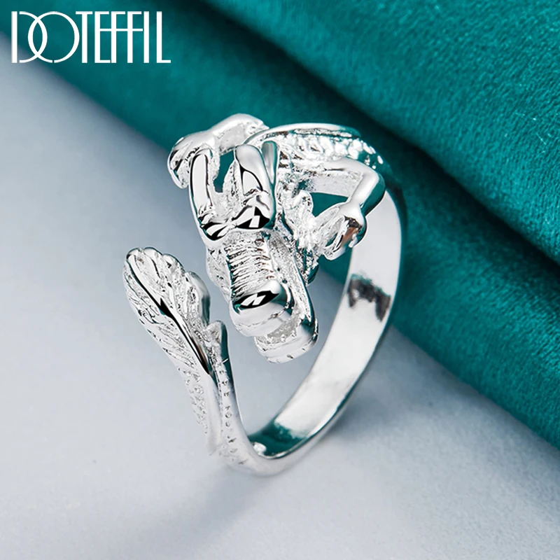 DOTEFFIL 925 Sterling Silver Dragon Ring For Men Women Wedding Engagement Party Fashion Charm Jewelry 5