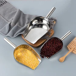 1Pcs Stainless Steel Ice Cube Shovels Round Scoop Pub Bar Home Kitchen Spice Sugar Flour Nut Scoop Kitchen Gadget Accessories