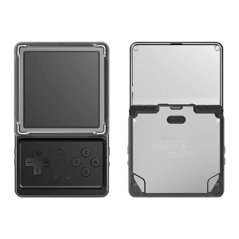 AT29-For Anbernic RG Rotate Game Console 2Pcs Clear Shell Protective Cover Transparent TPU Shock Resistant Case