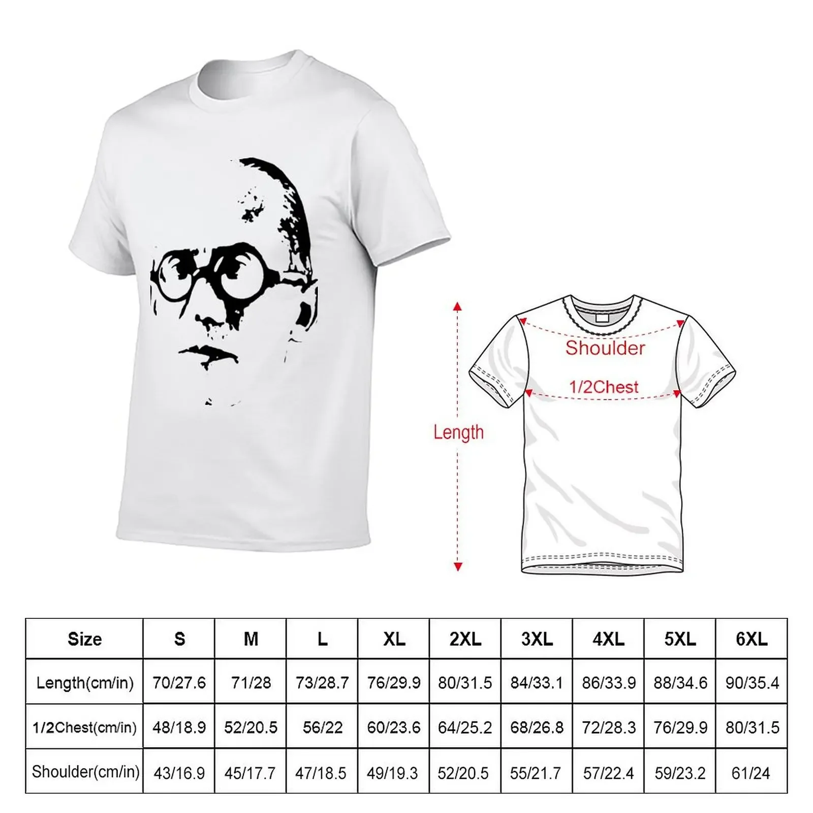 Le Corbusier - Illustration face T-Shirt Short sleeve tee anime figures vintage clothes mens t shirts