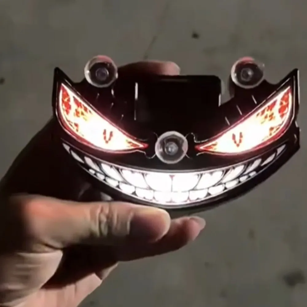 Dynamic Expression Neon Eye Light LED Devil Eyes Windshield Flashing Warning Signal Solar Lights Atmosphere Windshield Accessory