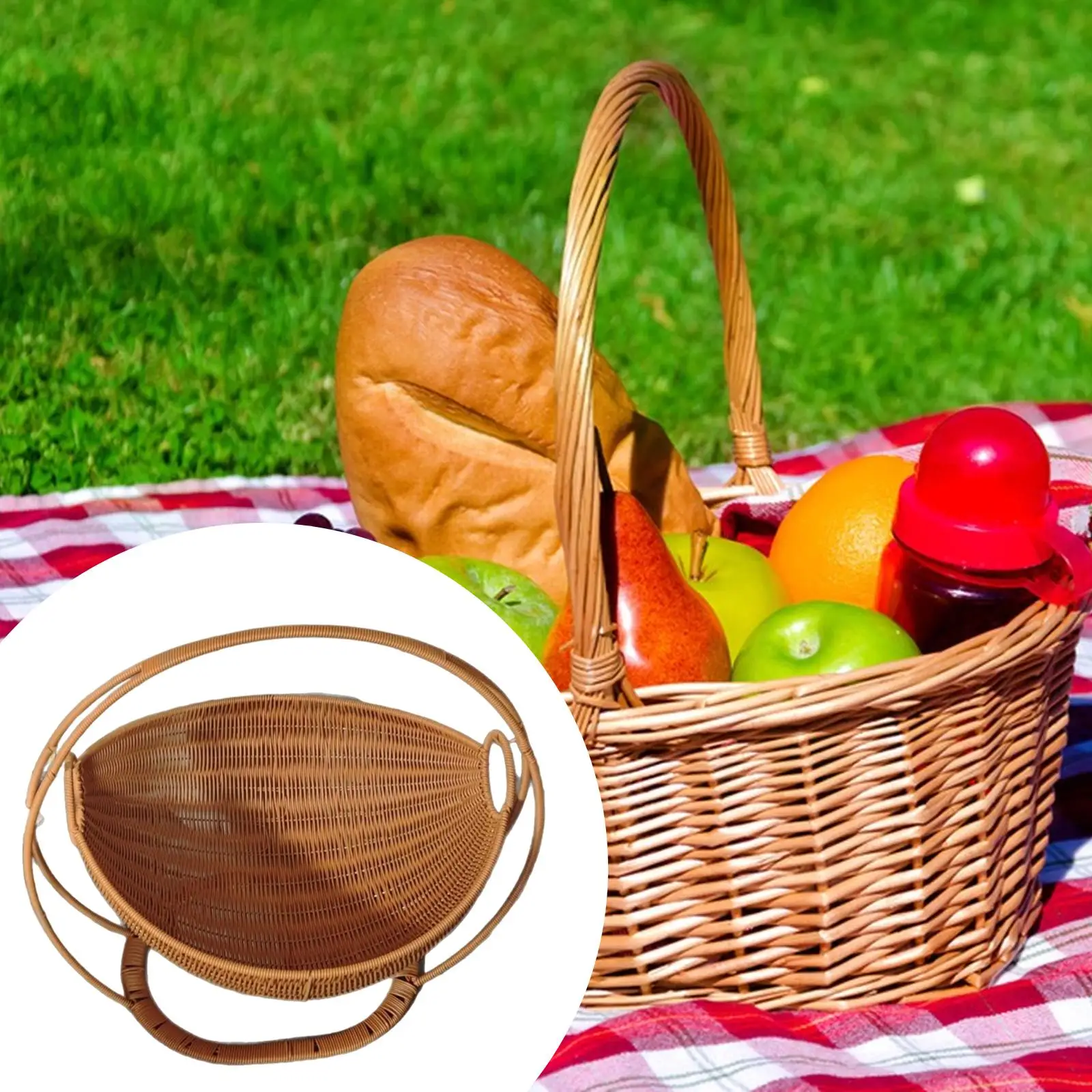 سلة التخزين اليدوية صينية تقديم سطح المكتب أشتات المنظم الخبز مزرعة سلة فاكهة رف الفاكهة لكونترتوب الفناء