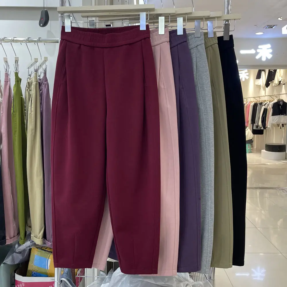 Imagem -06 - Calça Esportiva Casual Feminina Solta Calça Cinza Calça Pequena de Rabanete Outono e Inverno 2023