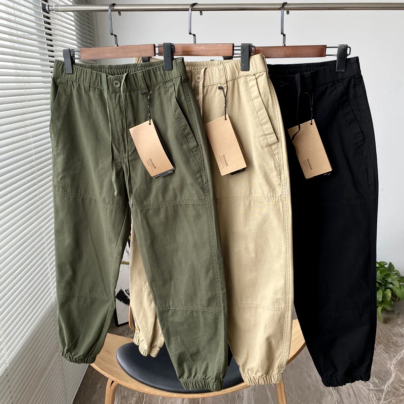 

Модные хлопковые рабочие брюки, весна-лето, новые свободные длинные брюки, устойчивые к морщинам, молодежная энергия