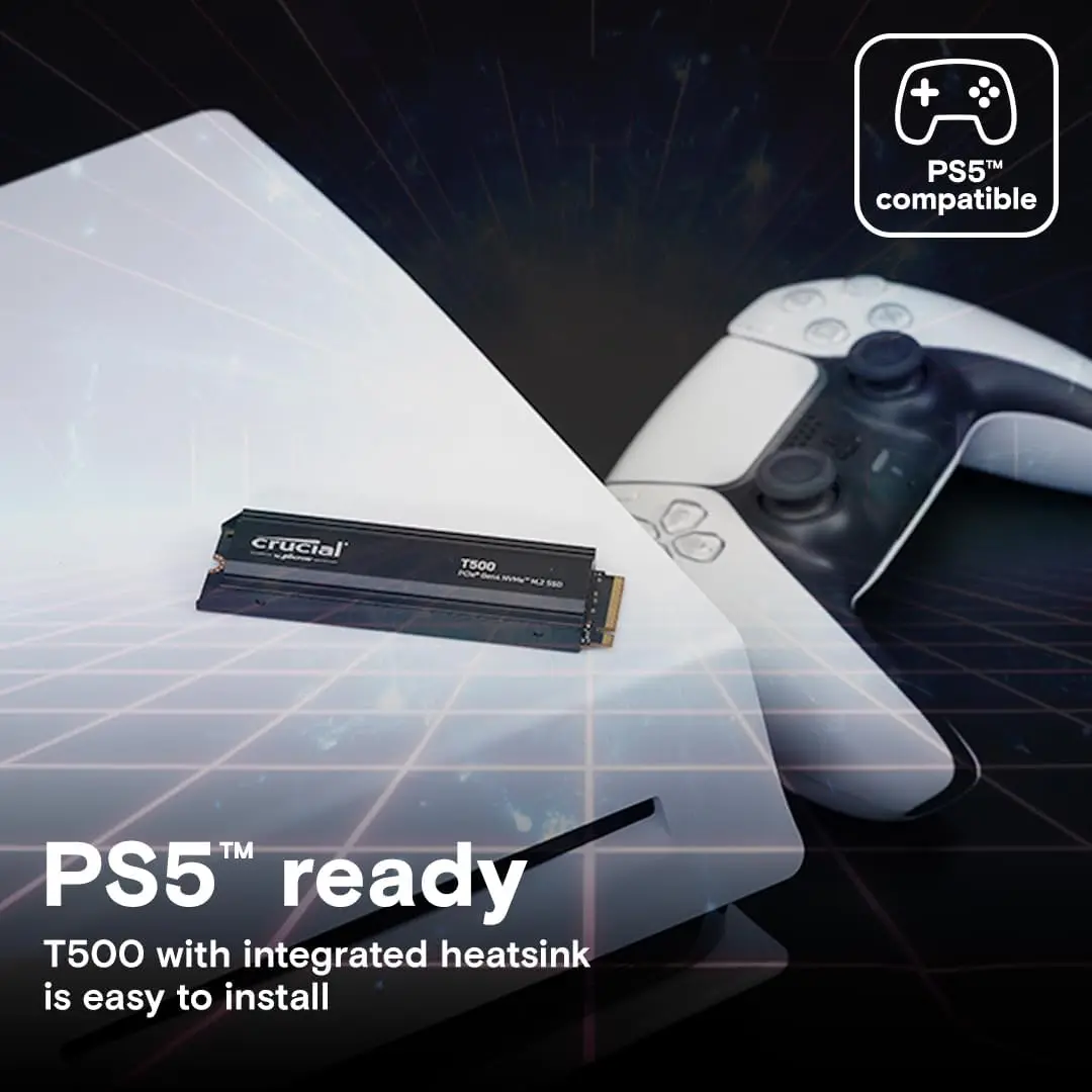 T500 4TB Gen4 NVMe M.2 SSD للألعاب الداخلي مع مبدد حرارة، ما يصل إلى 7000 ميجابايت/ثانية، متوافق مع بلاي ستيشن 5 + 1mo Adobe CC جميع التطبيقات - جديد #3