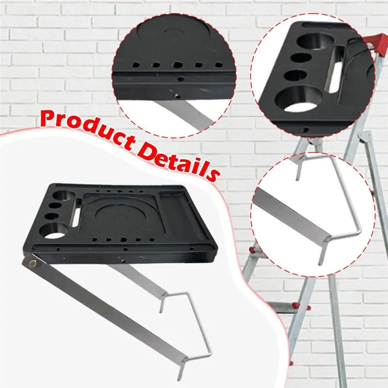A44Z-Ladder Platform Work Ladder Tray Wide Pedal Workbench Multipurpose Shelf For Household Pantry Garage Working Tools Hold