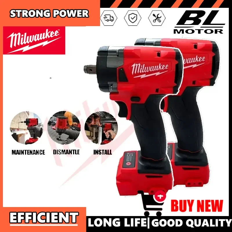 

Аккумуляторный бесщеточный ударный гайковерт Milwaukee 1/2 дюйма 2025 года для ремонта автомобилей и грузовиков, перезаряжаемый