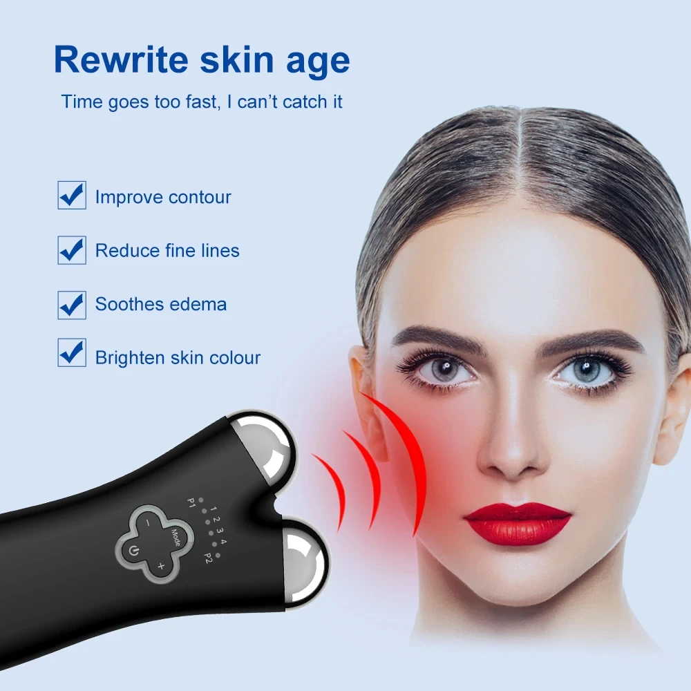 Micro-current Roller Facial Beauty Instrument Face lifting skin caret device EMS Current Wave Skin Instrument Face Massager