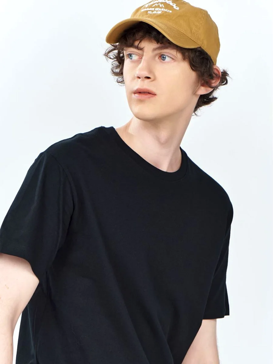 Cotton Solid Tshirts Mens 180Grams Short Sleeve Fashion Brand Trend White Black Clothing Tees Woman Customized Products Summer