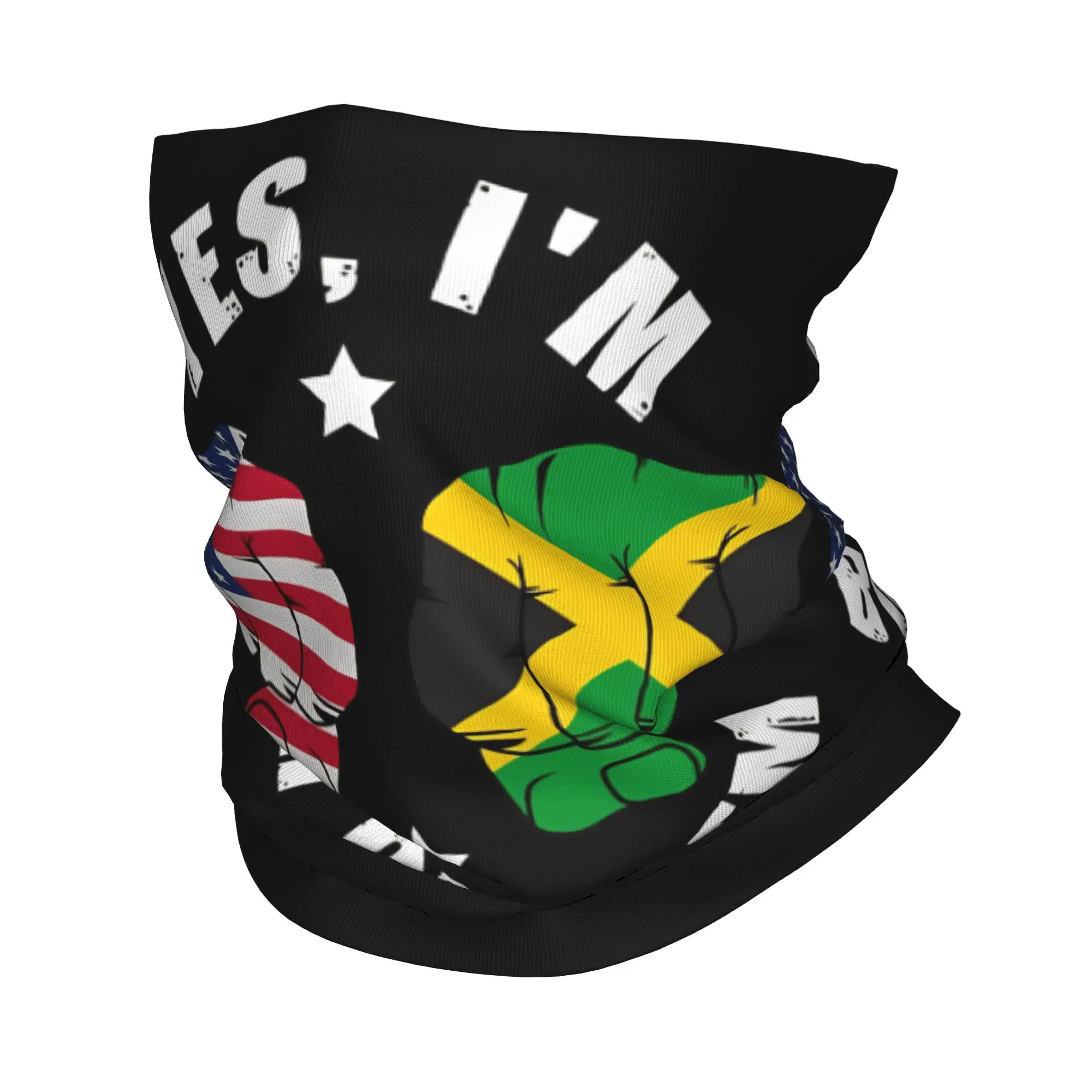 

Adult Half American Half Jamaican Yes I'm Both Of Them Bandana Accessories Neck Gaiter Printed Wrap Scarf Multi-use Hair Band