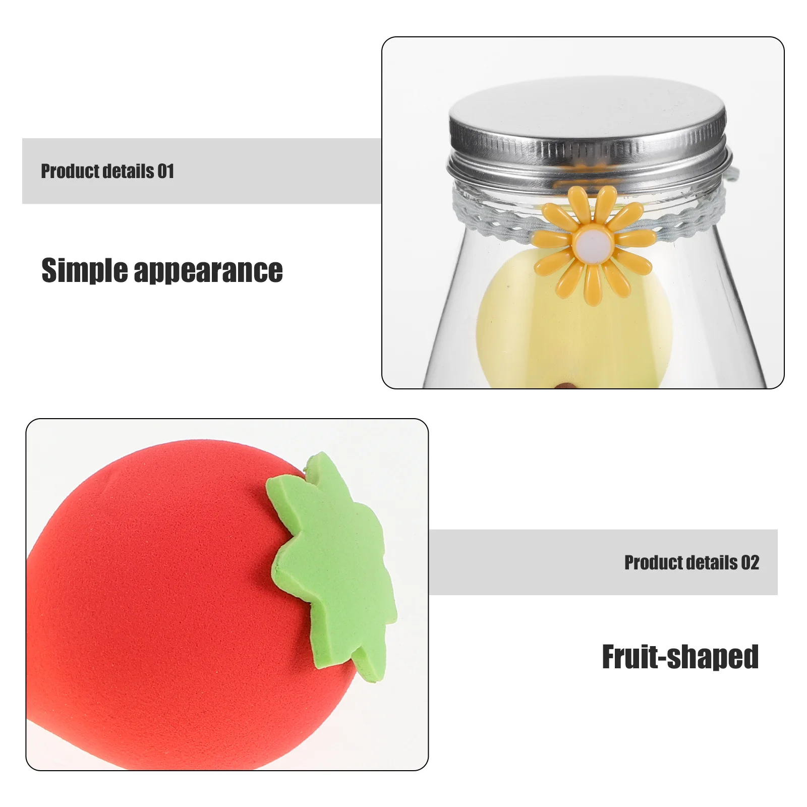 Set di 4 spugne per trucco a forma di frutta, frullatore morbido, uso asciutto e bagnato, soffio per fondotinta, correttore in polvere