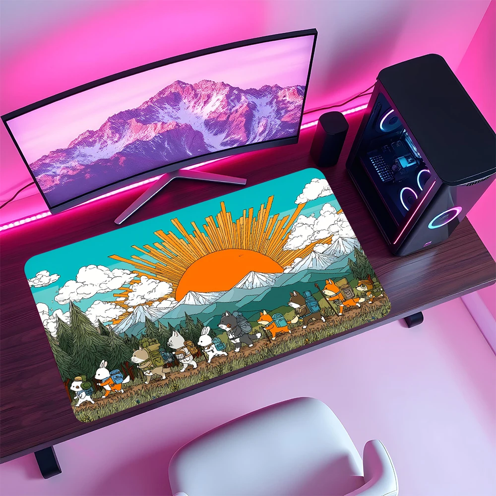 

Cute childlike illustration MTG Playmat Magic Card Battle Mat 35X60CM Desk mat tapete magic mtg Non-Slip Durable Stitched Edge