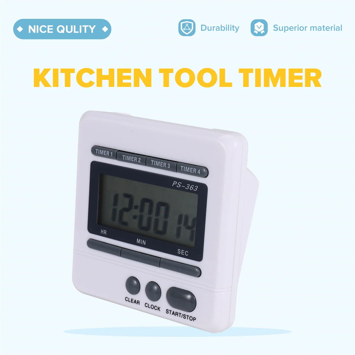مؤقت العد التنازلي الرقمي النوعي 4 قنوات العد التنازلي المطبخ مؤقت الطبخ على مدار الساعة