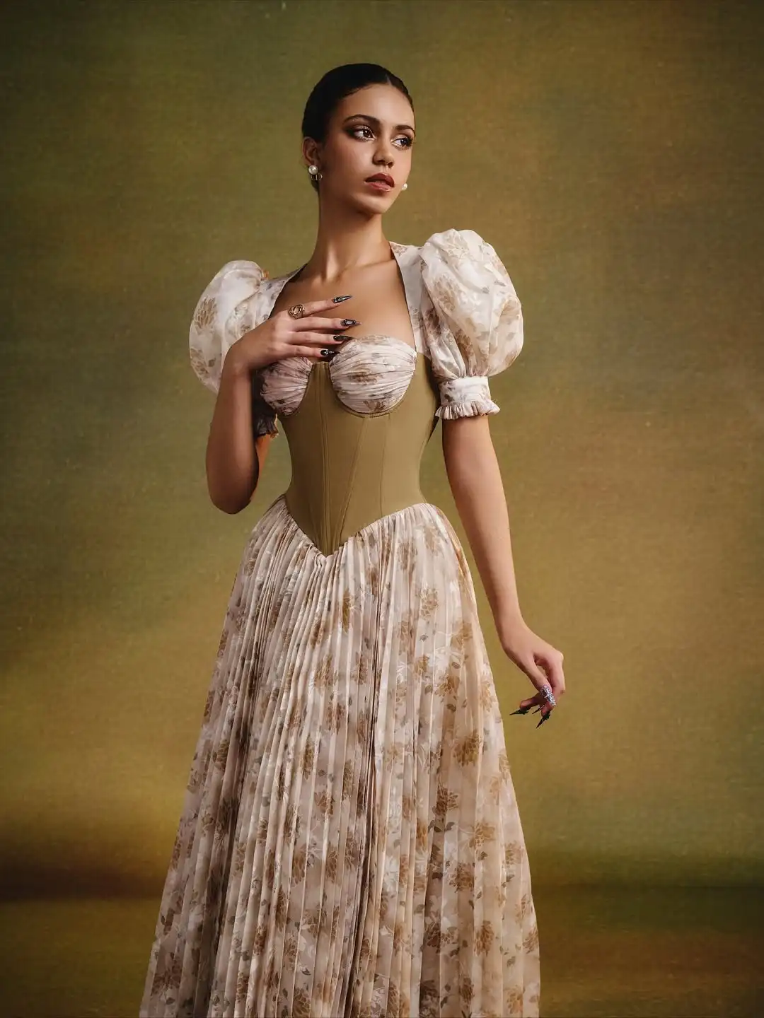 تصميم جديد أنيق على شكل قلب مشد هيكل السمكة فستان سهرة على شكل حرف A فريد من نوعه مطوي ثنيات للحفلات الراقصة الرسمية