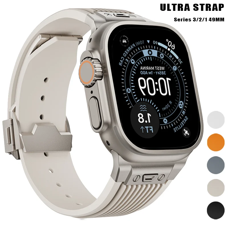 

Silicone Sports Strap for Apple Watch Ultra 3/2/1 49mm Rubber Band for IWatch Series 11 10 9 8 7 6 5 4 3 Se3 44mm 42mm Bracelet