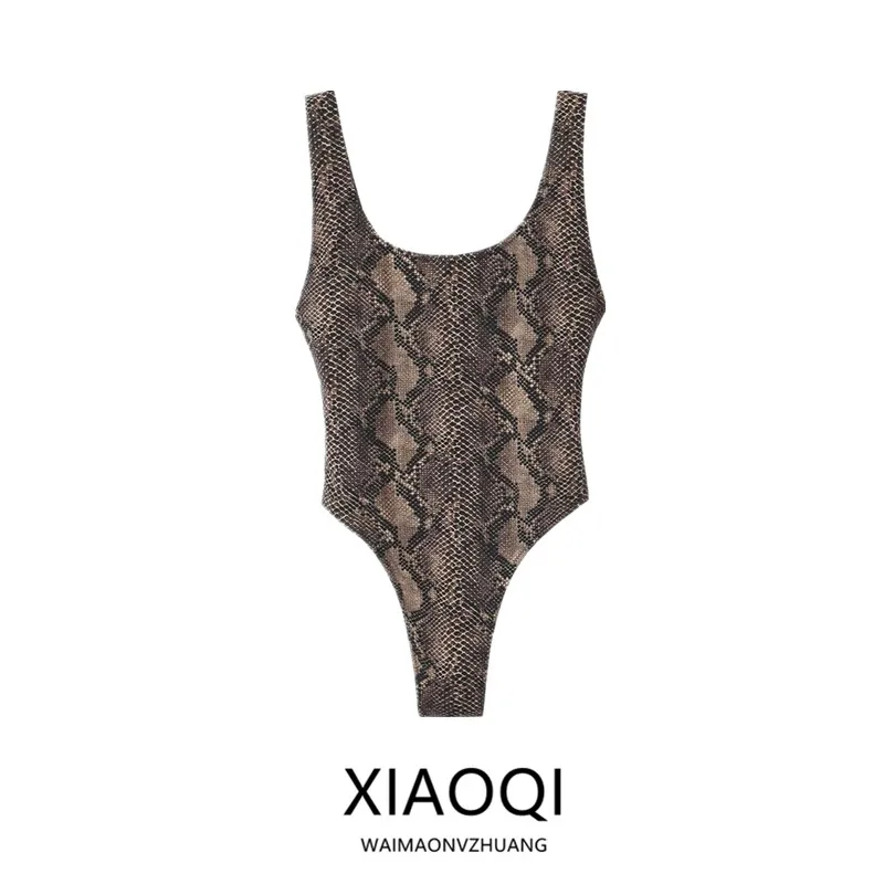 

Новый женский облегающий бикини с животным принтом, лето 2023, модные брюки со средней талией, купальник из полиэстера 067224