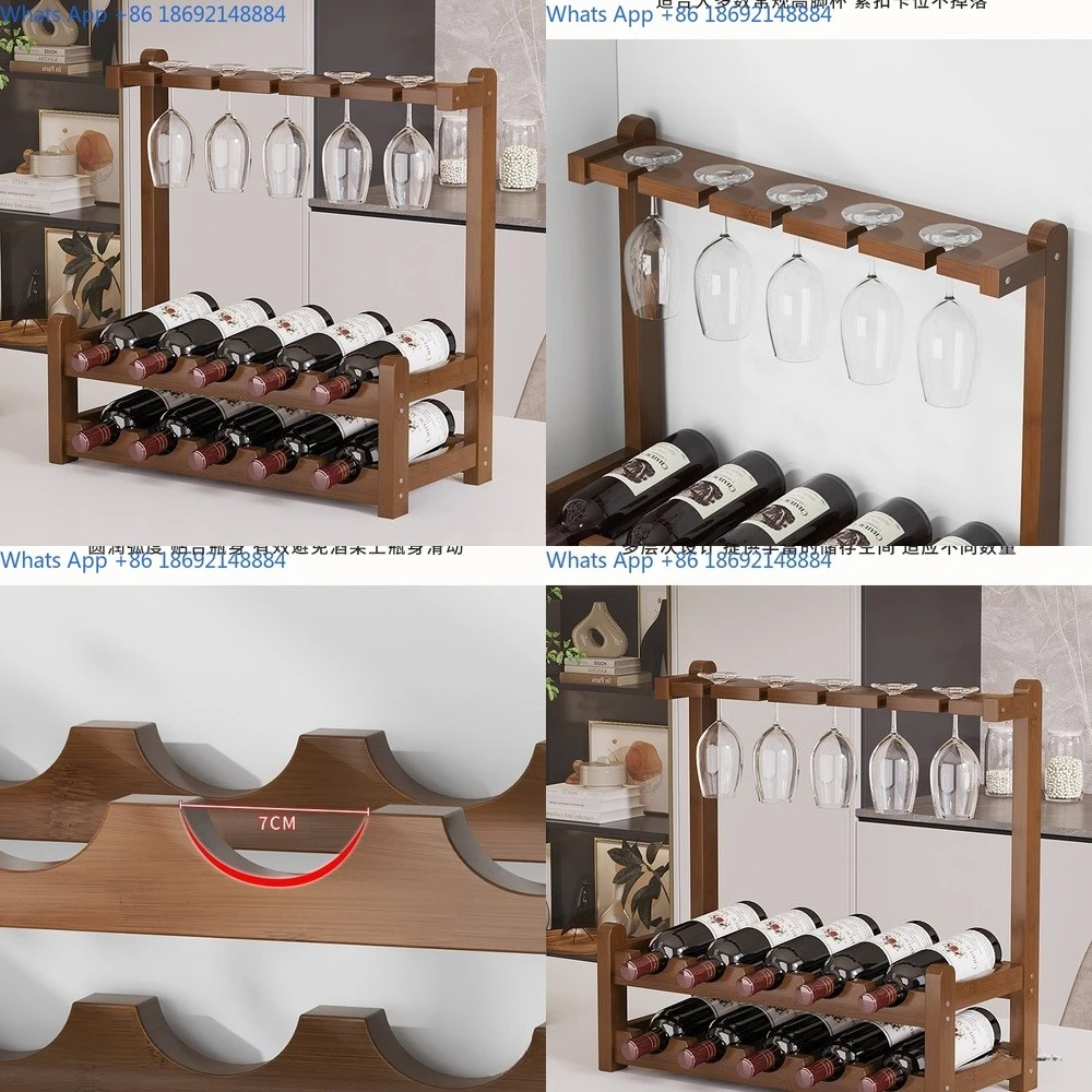 

Wine Rack for Table Top Small Wine Glass Holder Wall Mounted Display Stand for Multiple Bottles Home Use