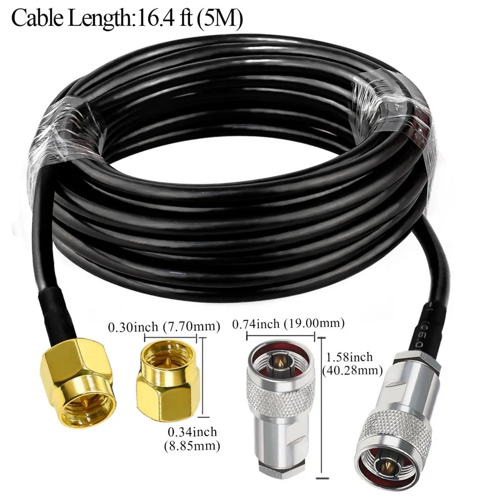 N Type to SMA Coax Cable N Male Longer to SMA Male WiFi Antenna Extension Cable RG58 SMA Male Plug to N Male Plug Cable 30cm-5M