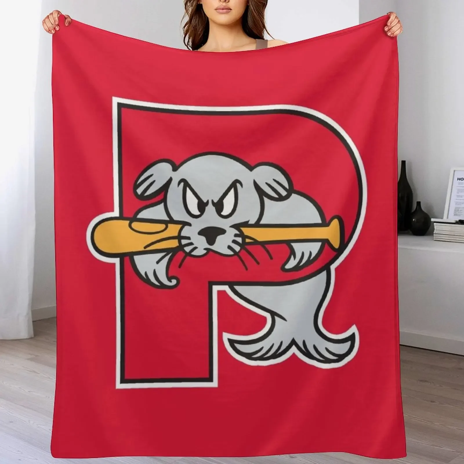 

Portland Sea Dogs Throw Blanket Flannel Fabric Furry Flannels Baby Blankets