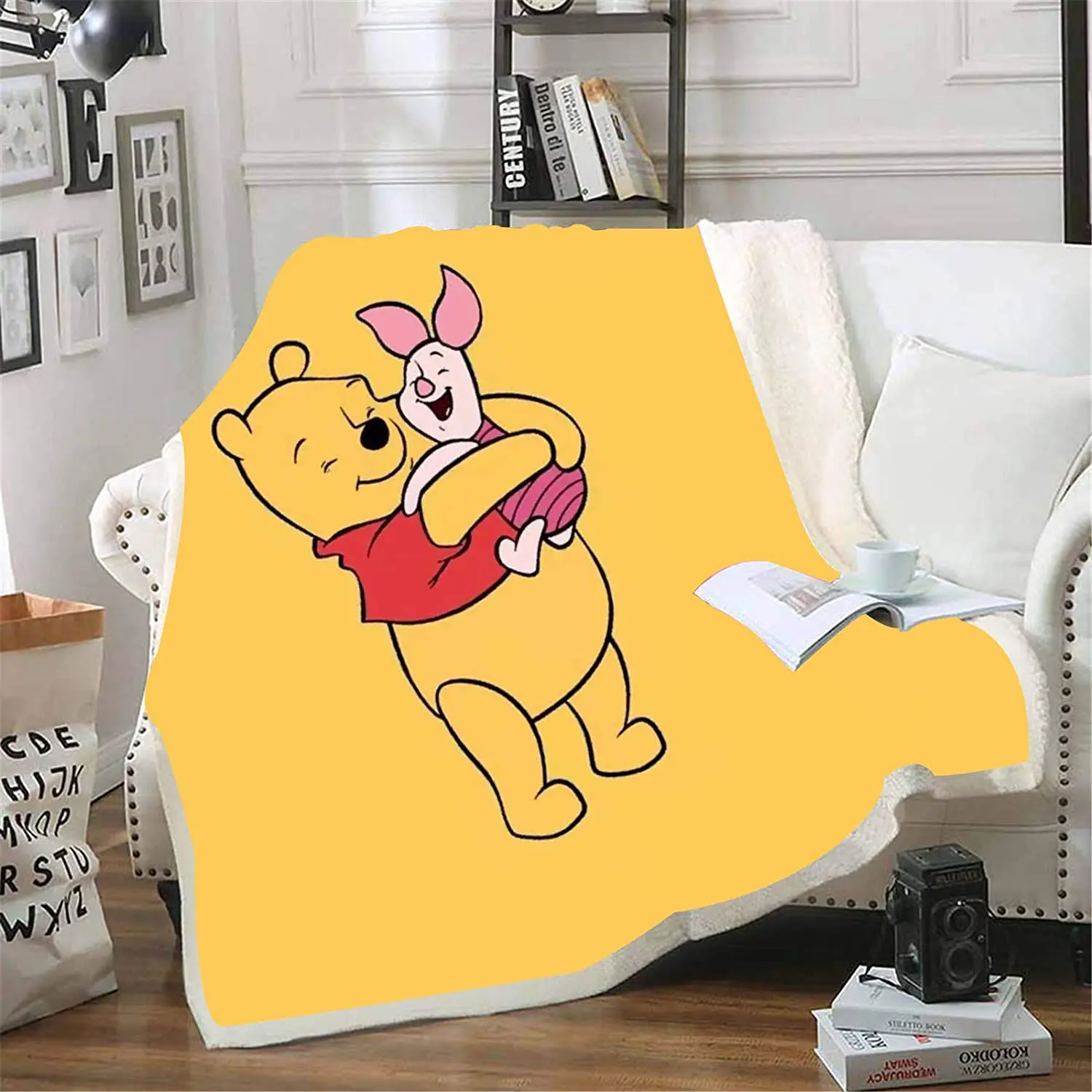 Winnie The Pooh Tigger Cute Cartoon  Blanket Furry Bed Baby  Blankets And Throws Anime Microfiber Fabric Printed Home