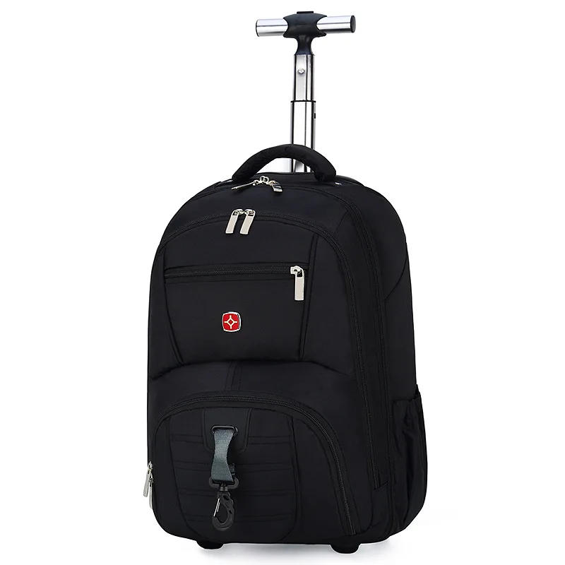 18/20 Inch Men Trolley Backpack Travel Bag with Wheels Rolling Luggage Business Boarding Suitcases Trolley Wheeled Backpack
