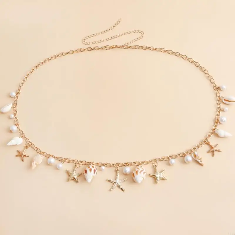 Y88A OCEAN Chủ đề chuỗi vòng eo với ngọc trai sao biển Decors Chain Chuỗi trang sức