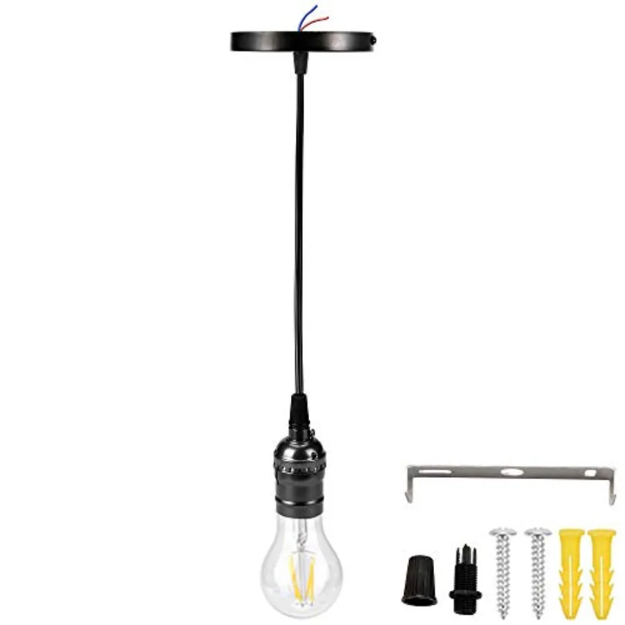 Vintage Pendant Light Kit for Edison Bulb, Mini Hanging Lighting Fixture DIY with Industrial E26 Socket 3.6FT Electrical Ceilin