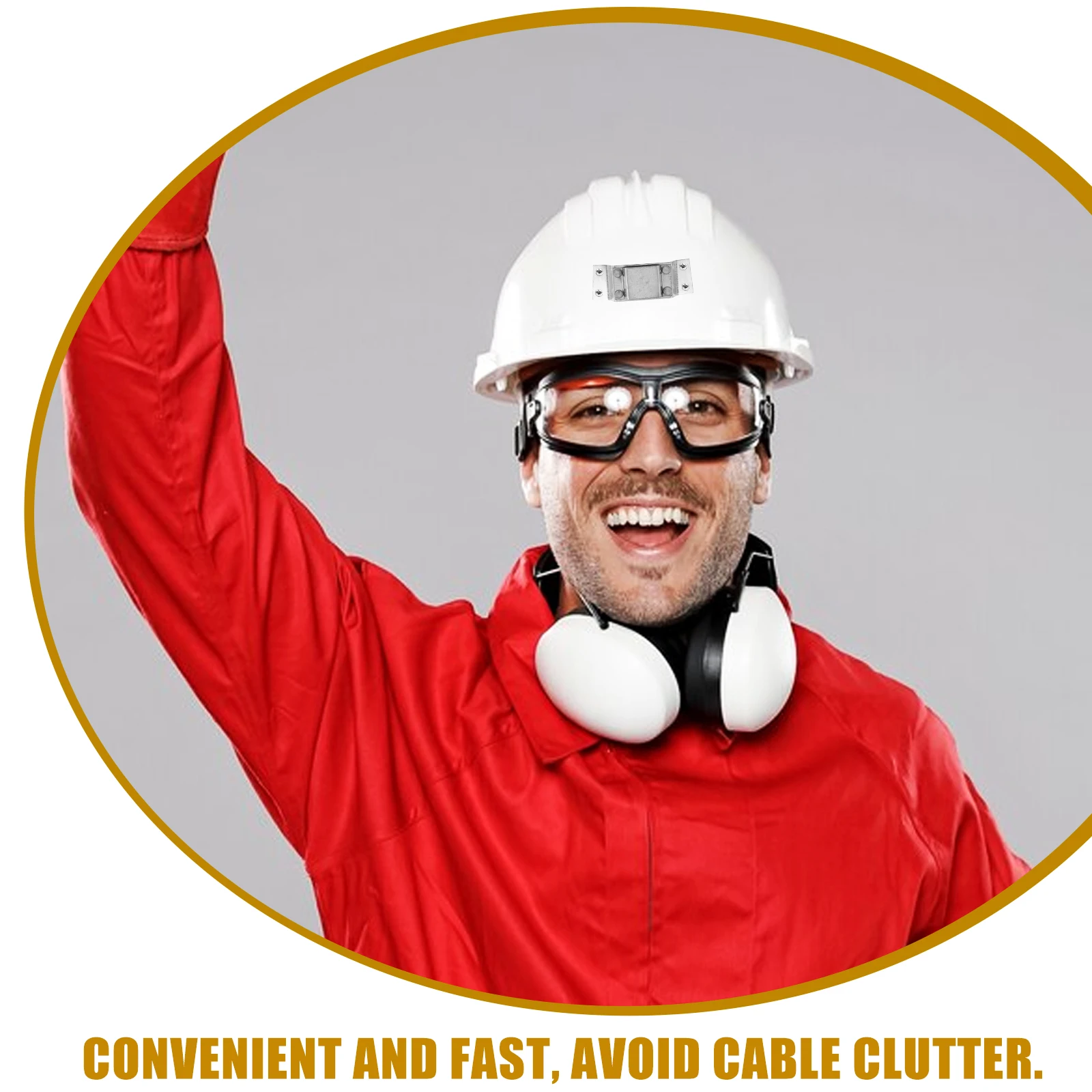 2 Pcs Headlight Fixed Device Flashlight Mounting Bracket Hard Hat Attachment Aluminum Alloy Clip Holder Hanger Work