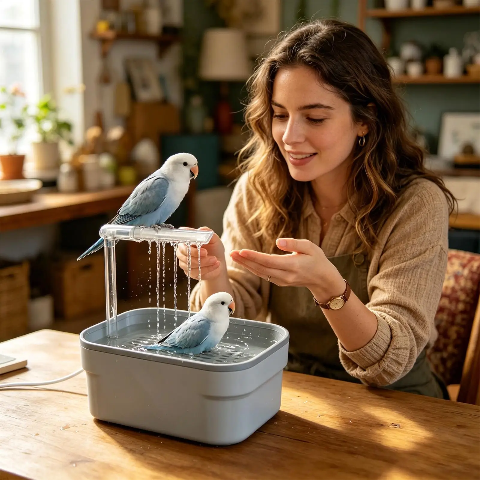 Bird Shower Automatic Plug In Bathing Bird Shower Bath For Outdoor Garden Outdoors Outside Backyard Deck Patio Balcony Yard view 3