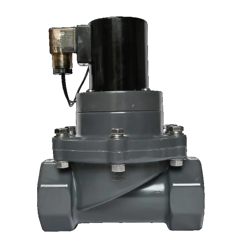 UPVC solenoid valve acid and alkali sewage seawater industry 24V220V thread anti-corrosion plastic chemical valve